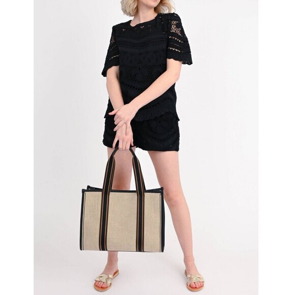 VALERIE KHALFON PARIS SHANGRI CROCHET BLACK SHORTS - Picture 8 of 8